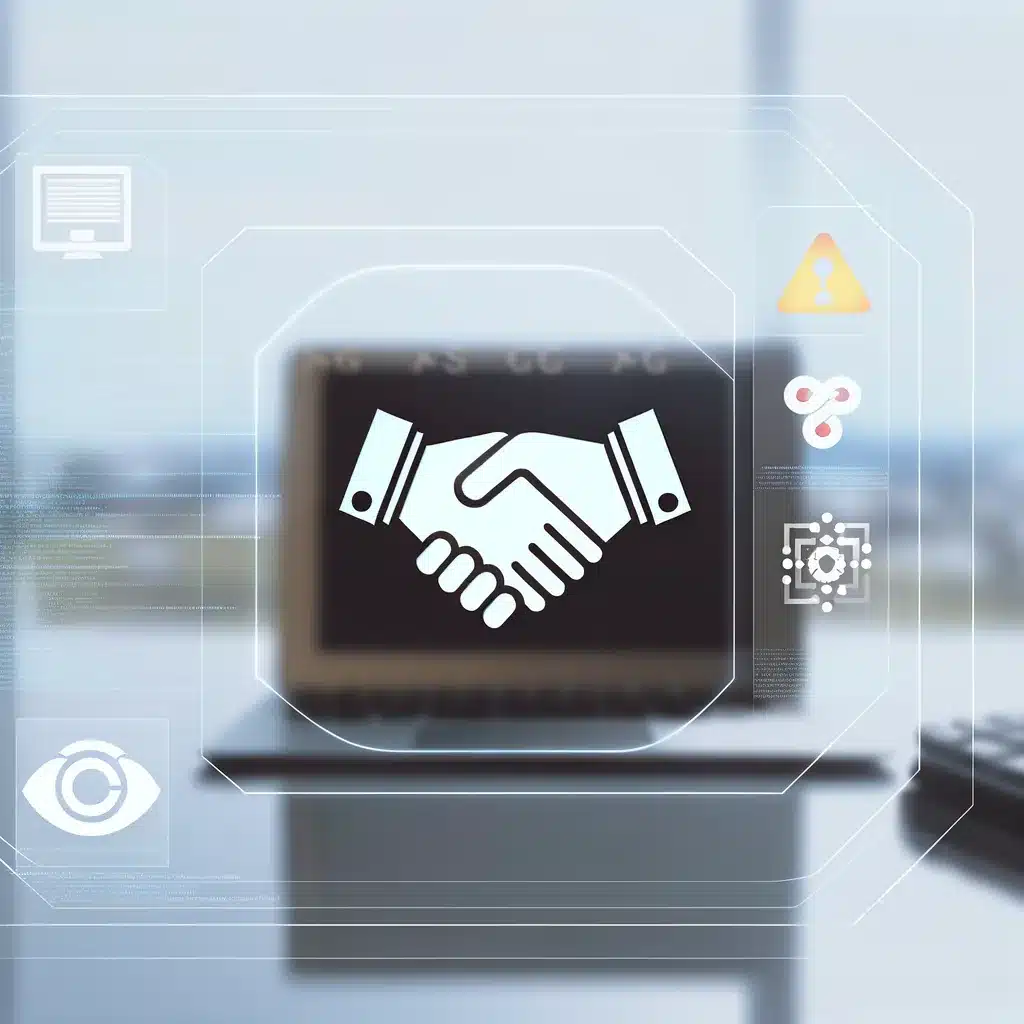 How to Hire IT Professionals: A 2025 Recruitment Handbook 6 Handshake icon on a laptop screen surrounded by technology icons, for hiring IT professionals
