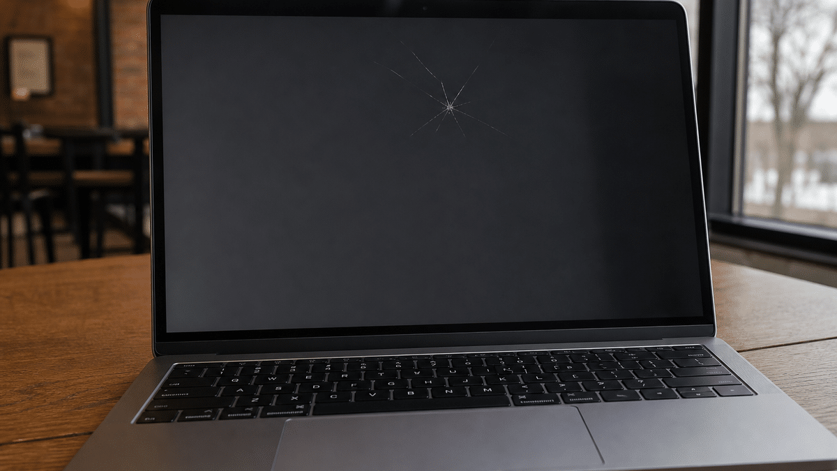 Small Crack on Laptop Screen: Repair or Replace for Durham Businesses? 1 small crack on laptop screen data illustration