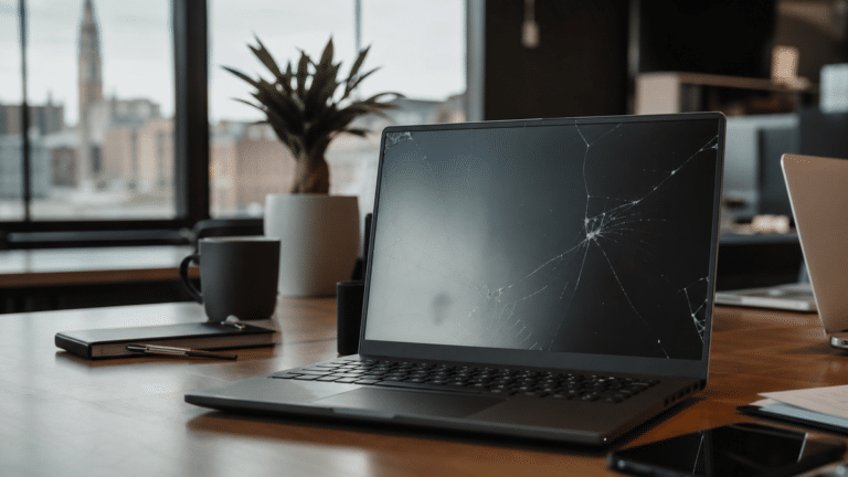 small crack on laptop screen hero image