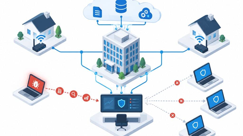 Virus and Malware Removal in Durham, NC: A Business Protection Checklist 3 endpoint detection response network diagram