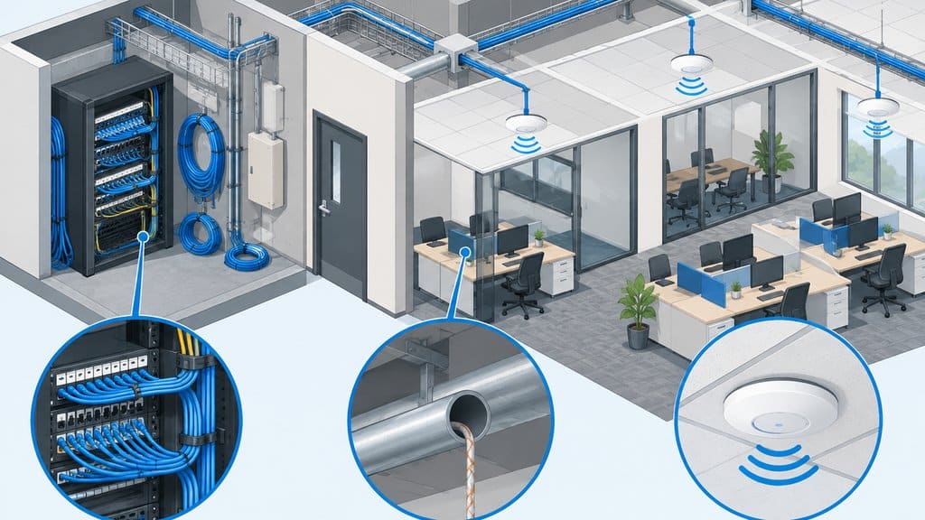 Network Cabling for Durham, NC Offices: Planning, Standards, and What to Expect 3 future-proofed cabling infrastructure diagram
