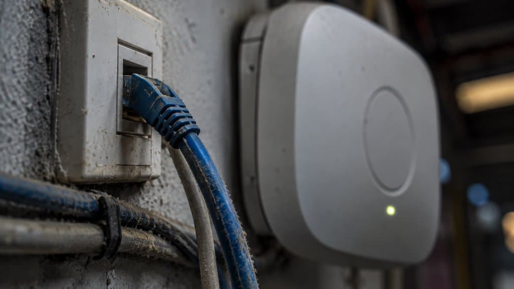 IT Support near Pickett Road: What Durham, NC Offices Should Know 3 aging network cabling close detail